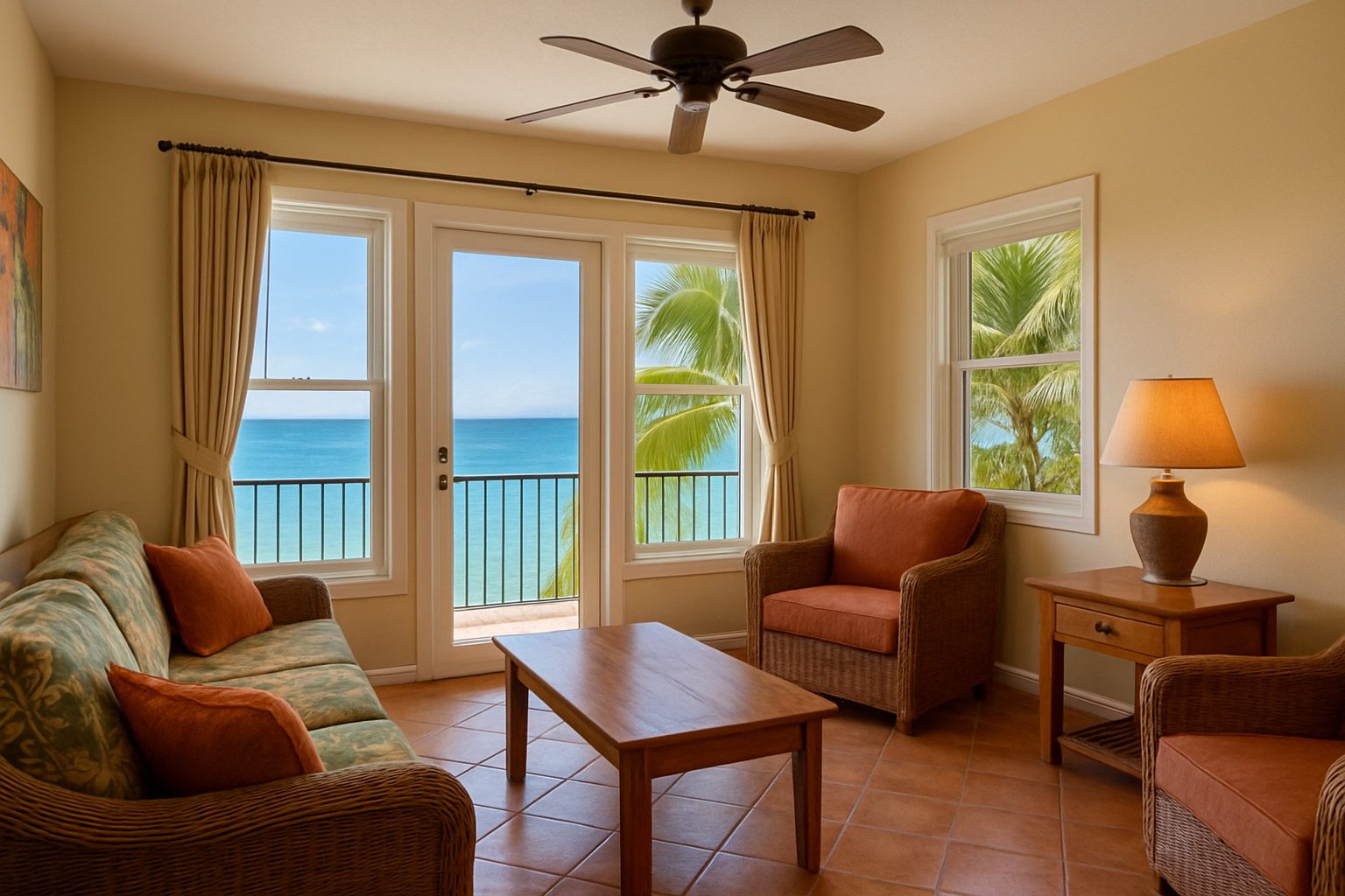 Furnished apartment with ocean view available for monthly rent in Roatán Honduras.